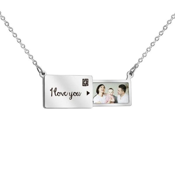 Custom Locket with Hidden Photo Pendant Necklace - Image 2