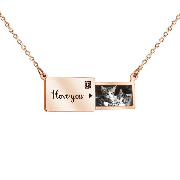 Custom Locket with Hidden Photo Pendant Necklace - Image 3