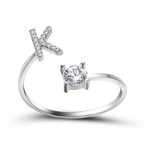 Adjustable Initial Ring - Letters A-Z - Image 35