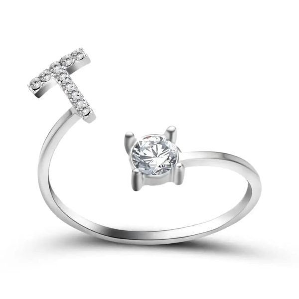 Adjustable Initial Ring - Letters A-Z - Image 38