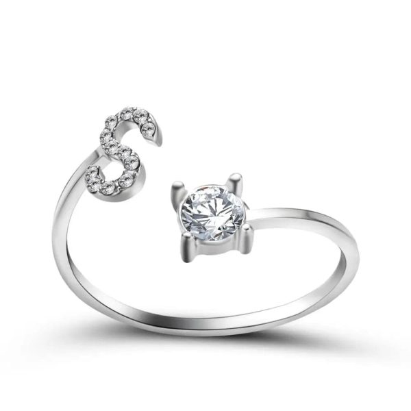 Adjustable Initial Ring - Letters A-Z - Image 40