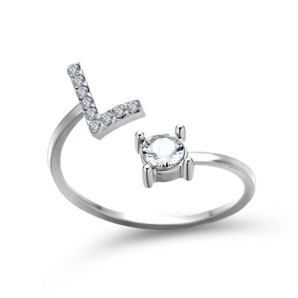 Adjustable Initial Ring - Letters A-Z - Image 37