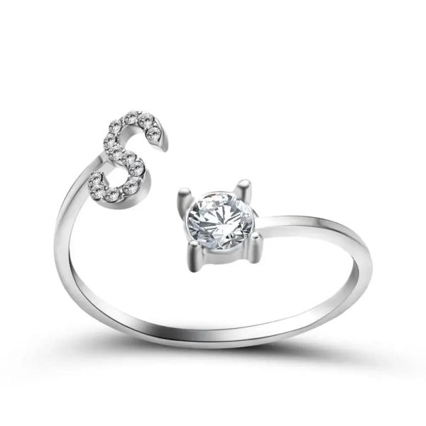 Adjustable Initial Ring - Letters A-Z - Image 41