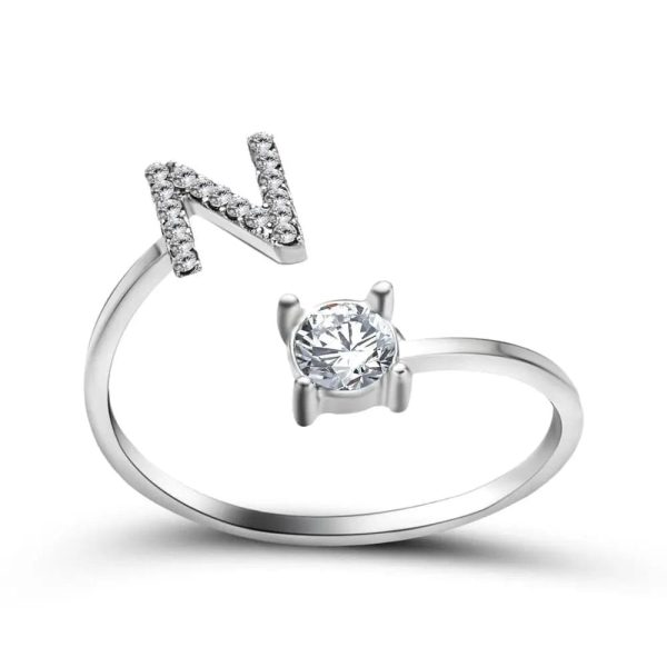 Adjustable Initial Ring - Letters A-Z - Image 46