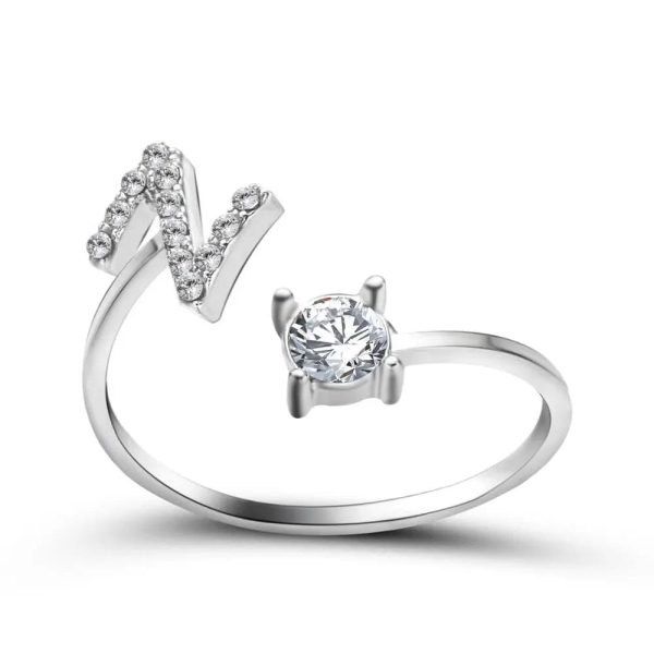 Adjustable Initial Ring - Letters A-Z - Image 47
