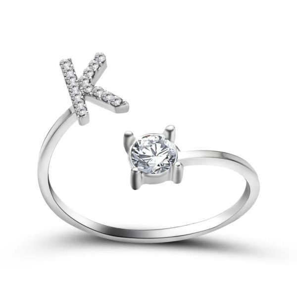 Adjustable Initial Ring - Letters A-Z - Image 34