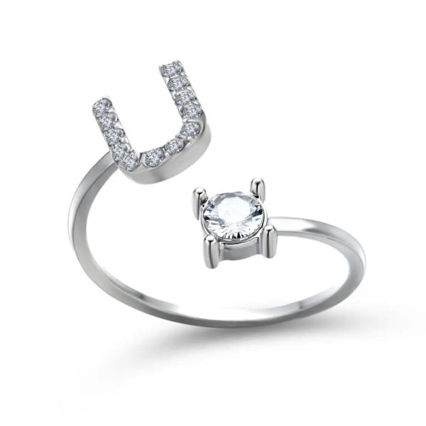 Adjustable Initial Ring - Letters A-Z - Image 43