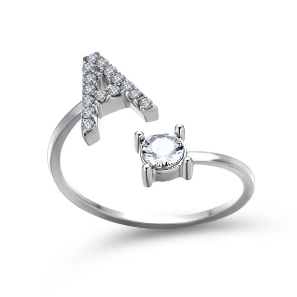 Adjustable Initial Ring - Letters A-Z - Image 29