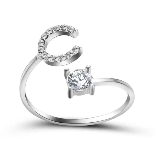 Adjustable Initial Ring - Letters A-Z - Image 42