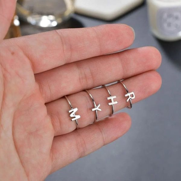 Adjustable Initial Ring - Letters A-Z - Image 78
