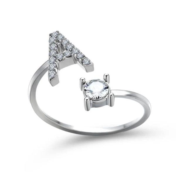 Adjustable Initial Ring - Letters A-Z - Image 48