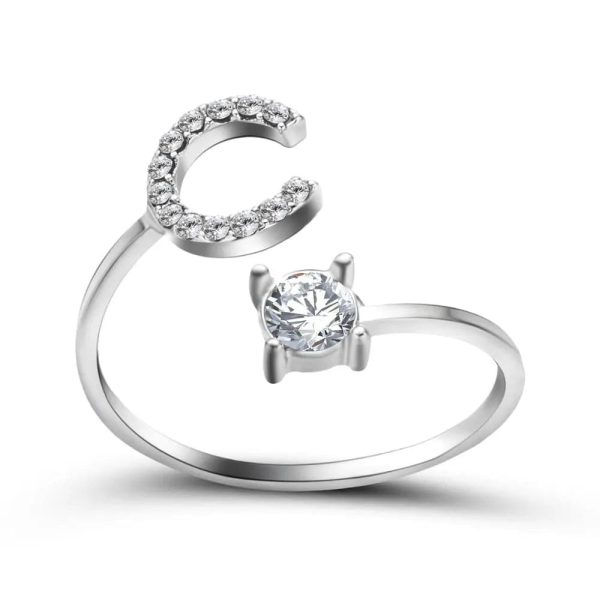 Adjustable Initial Ring - Letters A-Z - Image 70