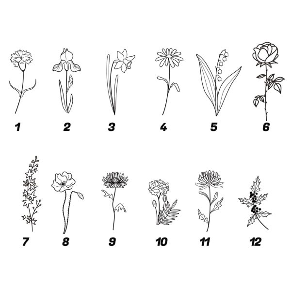 Custom Birth Flower Hidden Photo Necklace - Image 3