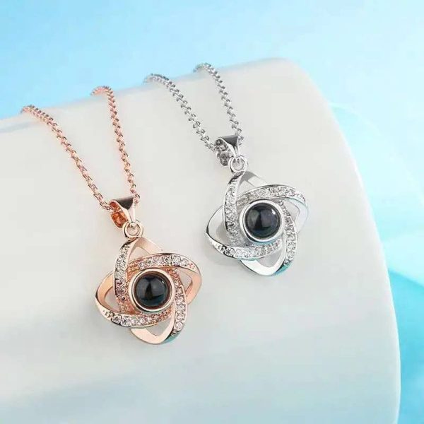 Custom Diamond Zircon Charmed Hidden Photo Necklace - Image 2