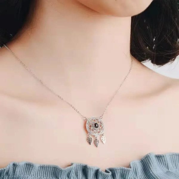 Custom Dream Catcher Zircon Hidden Photo Necklace - Image 3