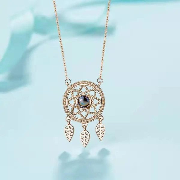 Custom Dream Catcher Zircon Hidden Photo Necklace - Image 5