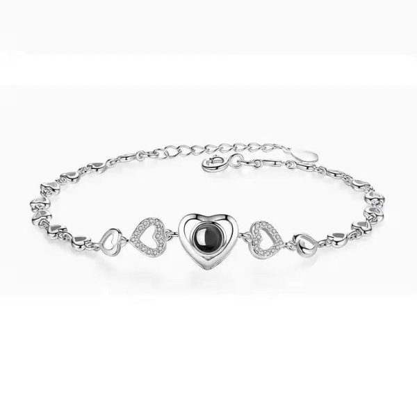 Custom Heart Charm Hidden Photo Bracelet - Image 4