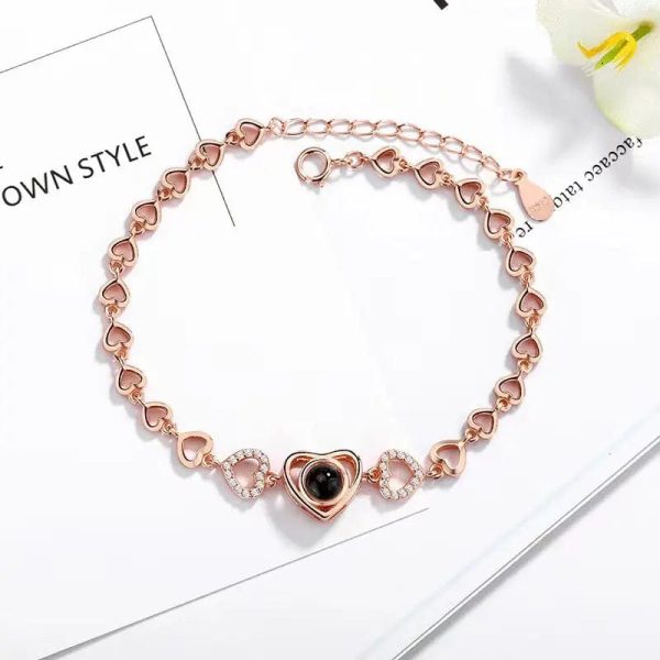 Custom Heart Charm Hidden Photo Bracelet - Image 7