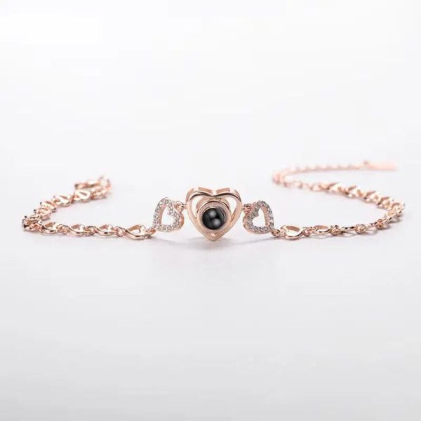 Custom Heart Charm Hidden Photo Bracelet - Image 2