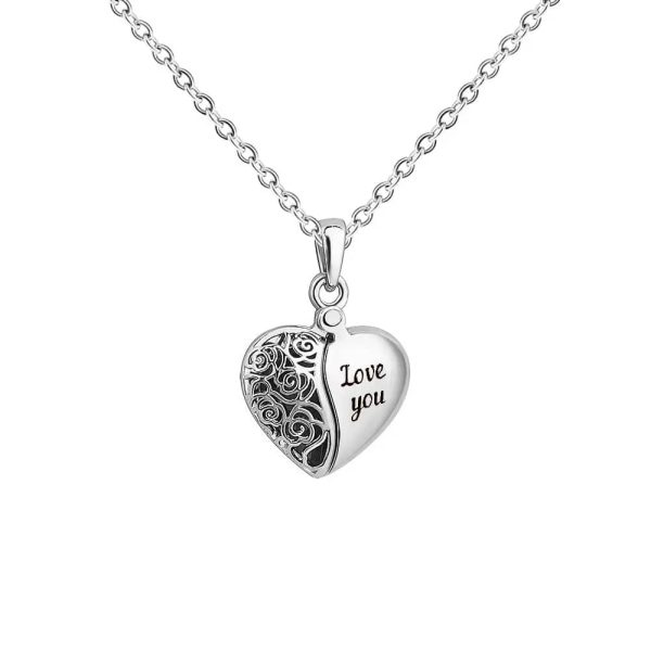 Custom Heart Hollow Hidden Photo Necklace - Image 4