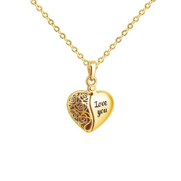 Custom Heart Hollow Hidden Photo Necklace - Image 2