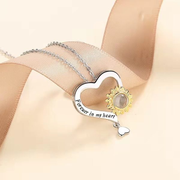 Custom Heart of Sunlight Hidden Photo Necklace - Image 2