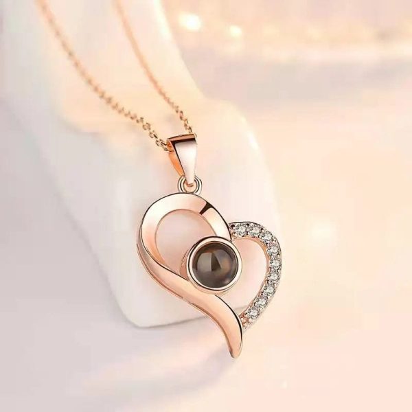 Custom Heart Drop Hidden Photo Necklace - Image 4