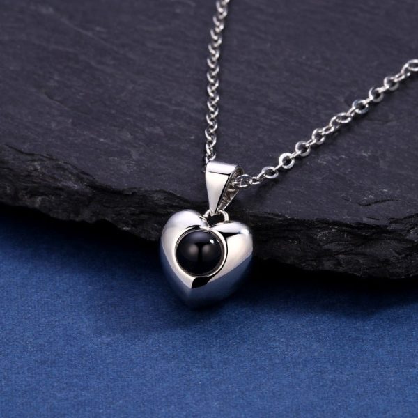 Custom Heart Apple Hidden Photo Necklace - Image 3