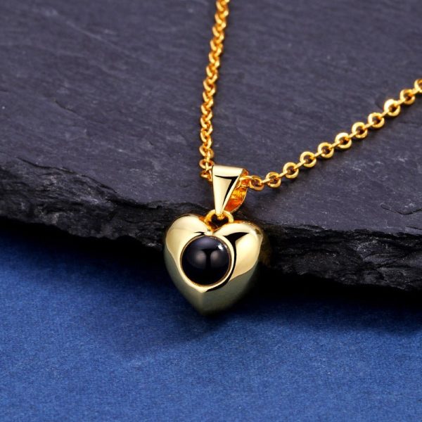 Custom Heart Apple Hidden Photo Necklace - Image 4