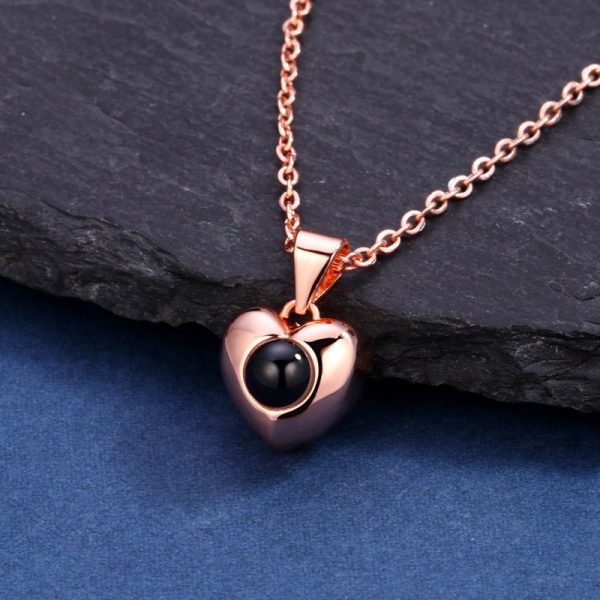 Custom Heart Apple Hidden Photo Necklace - Image 2