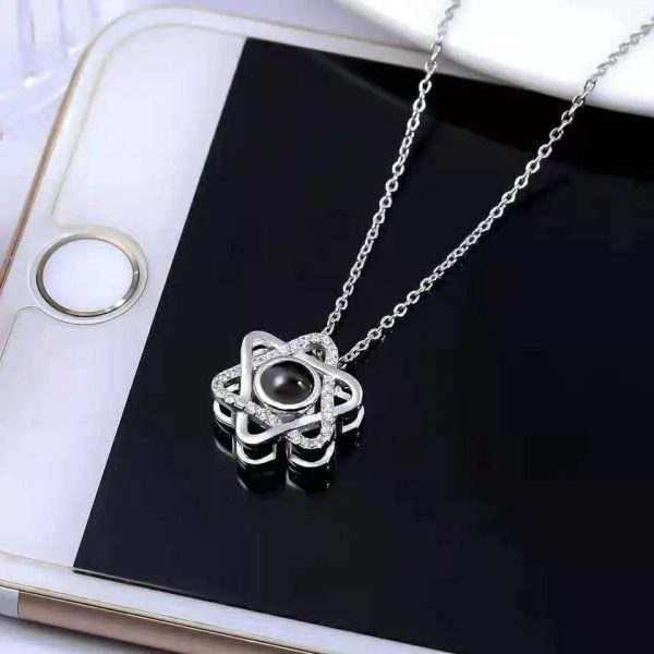 Custom Hidden Photo Hexagonal Zircon Gem Necklace - Image 4