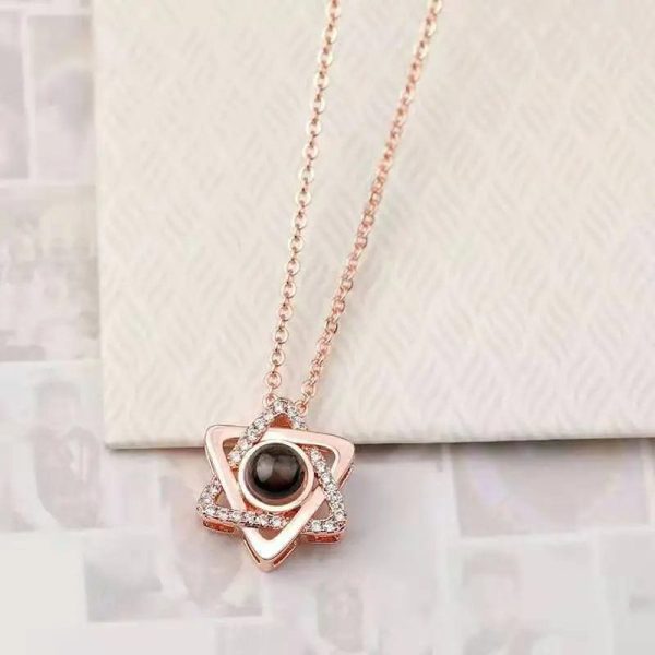 Custom Hidden Photo Hexagonal Zircon Gem Necklace - Image 7