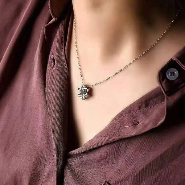 Custom Hidden Photo Hexagonal Zircon Gem Necklace - Image 5