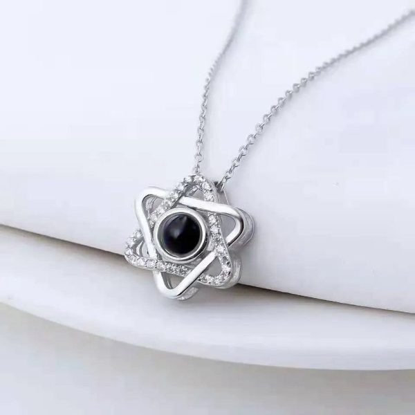 Custom Hidden Photo Hexagonal Zircon Gem Necklace - Image 3