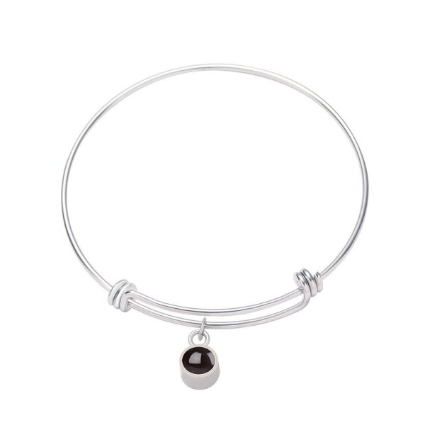 Custom Hidden Photo Projection Adjustable Bangle Round Zircon Bracelet - Image 3