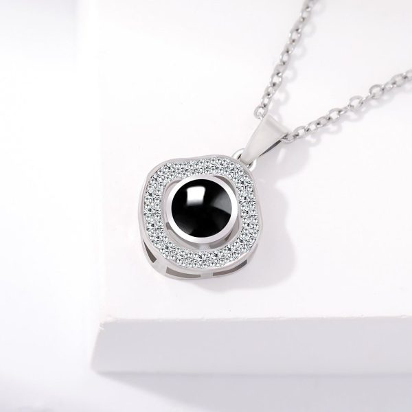 Custom Hidden Photo Projection Black Onyx Necklace - Image 5