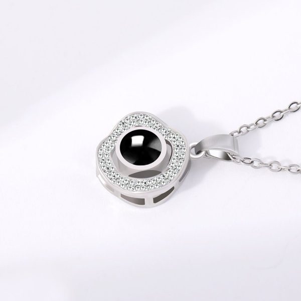 Custom Hidden Photo Projection Black Onyx Necklace - Image 2