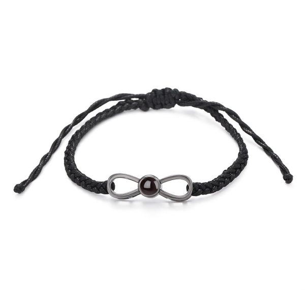 Custom Hidden Photo Projection Braided Infinity Zircon Bracelet - Image 2