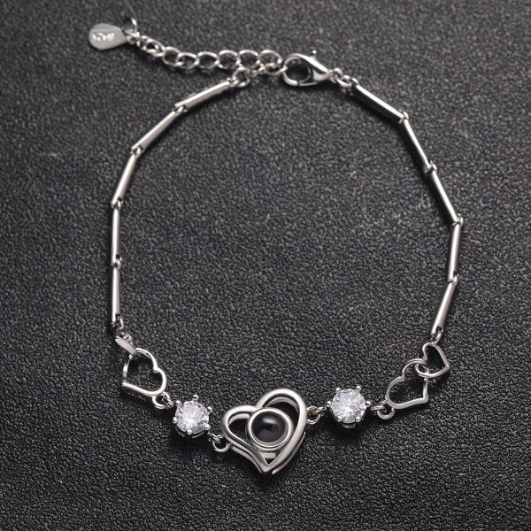 Custom Hidden Photo Projection Diamond Heart Necklace - Image 4