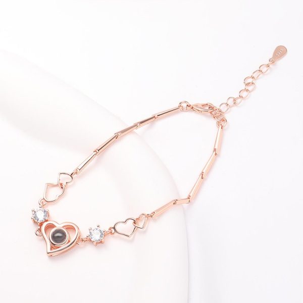 Custom Hidden Photo Projection Diamond Heart Necklace - Image 3