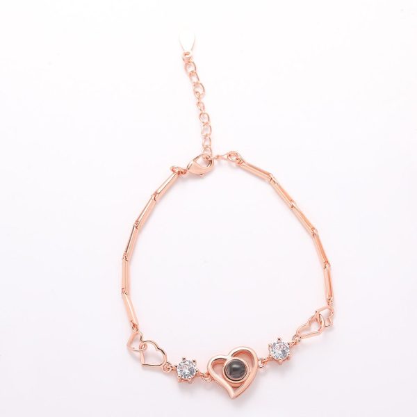 Custom Hidden Photo Projection Diamond Heart Necklace - Image 2