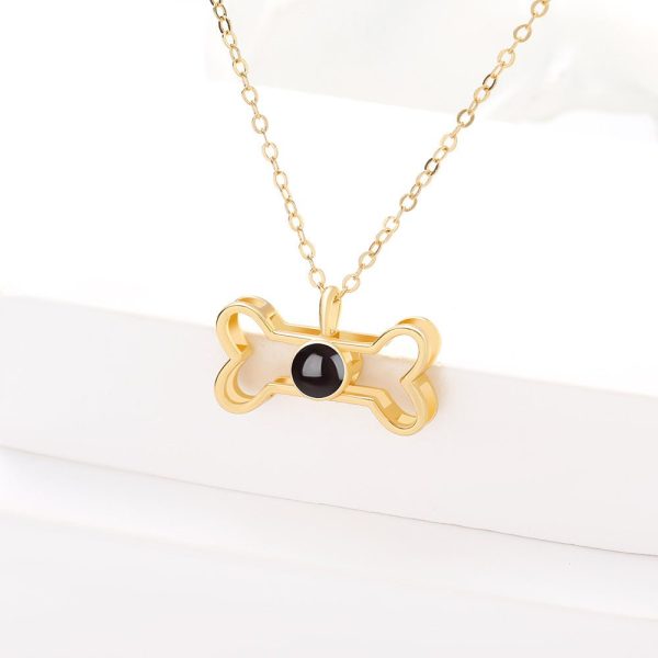 Custom Hidden Photo Projection Dog Bone Necklace - Image 4