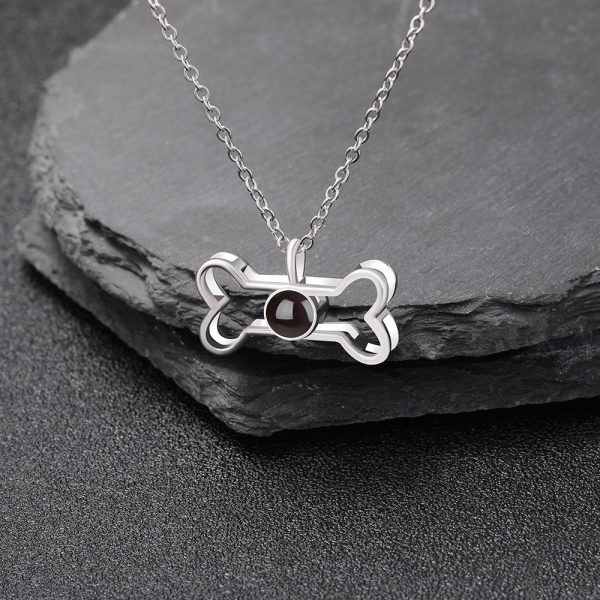 Custom Hidden Photo Projection Dog Bone Necklace - Image 6