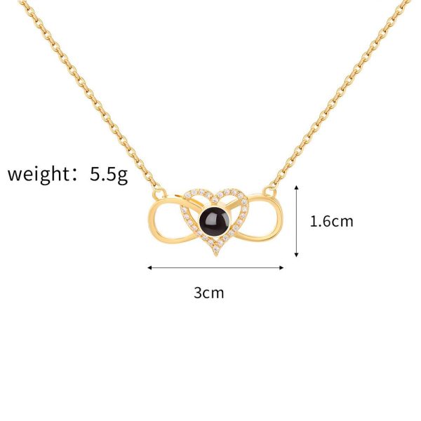 Custom Hidden Photo Projection Infinity Heart Necklace - Image 7