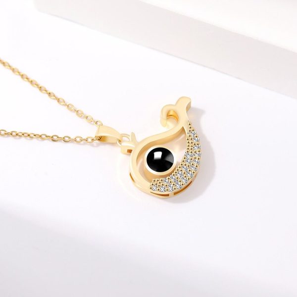 Custom Hidden Photo Projection Mini Whale Necklace - Image 4