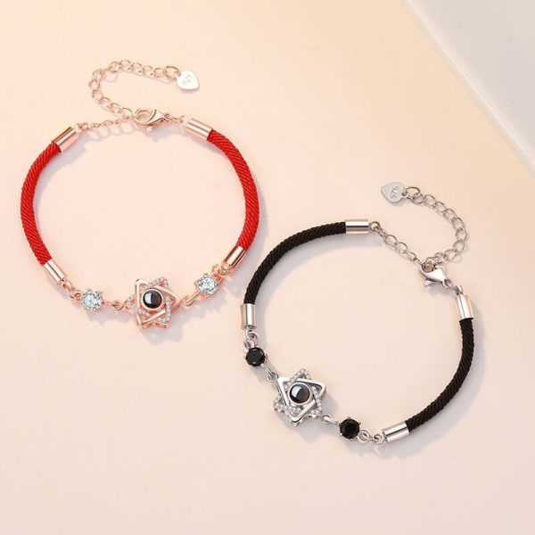 Custom Hidden Photo Projection Rope Hexagram Star Bracelet - Image 2