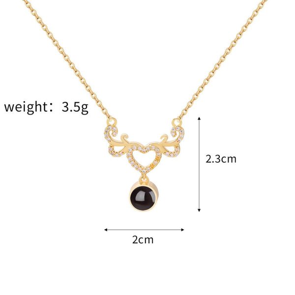 Custom Hidden Photo Projection Winged Heart Necklace - Image 7