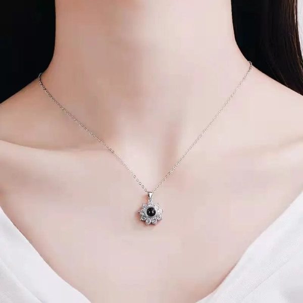 Custom Hidden Photo Sunflower Necklace - Image 2