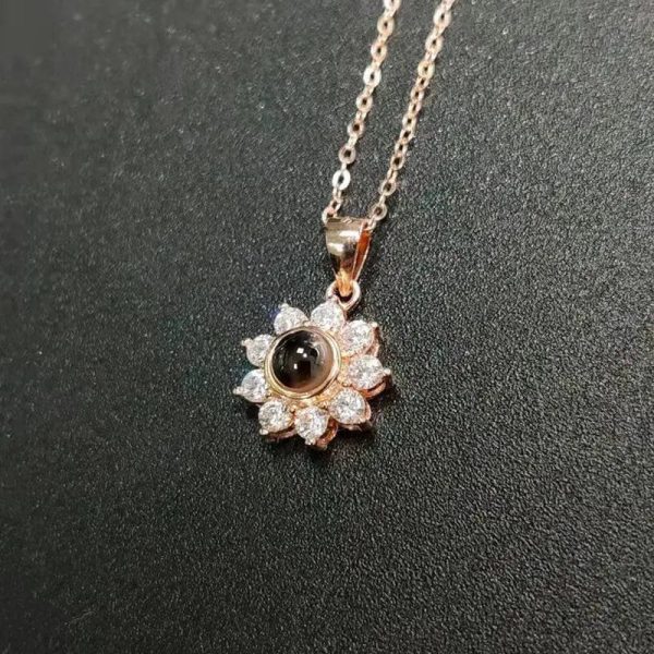 Custom Hidden Photo Sunflower Necklace - Image 6