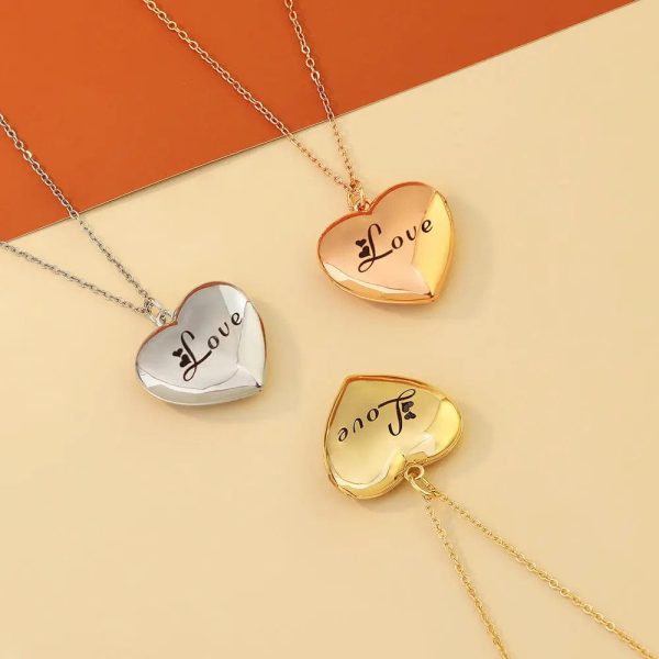 Custom Love Locket Hidden Photo Necklace - Image 3